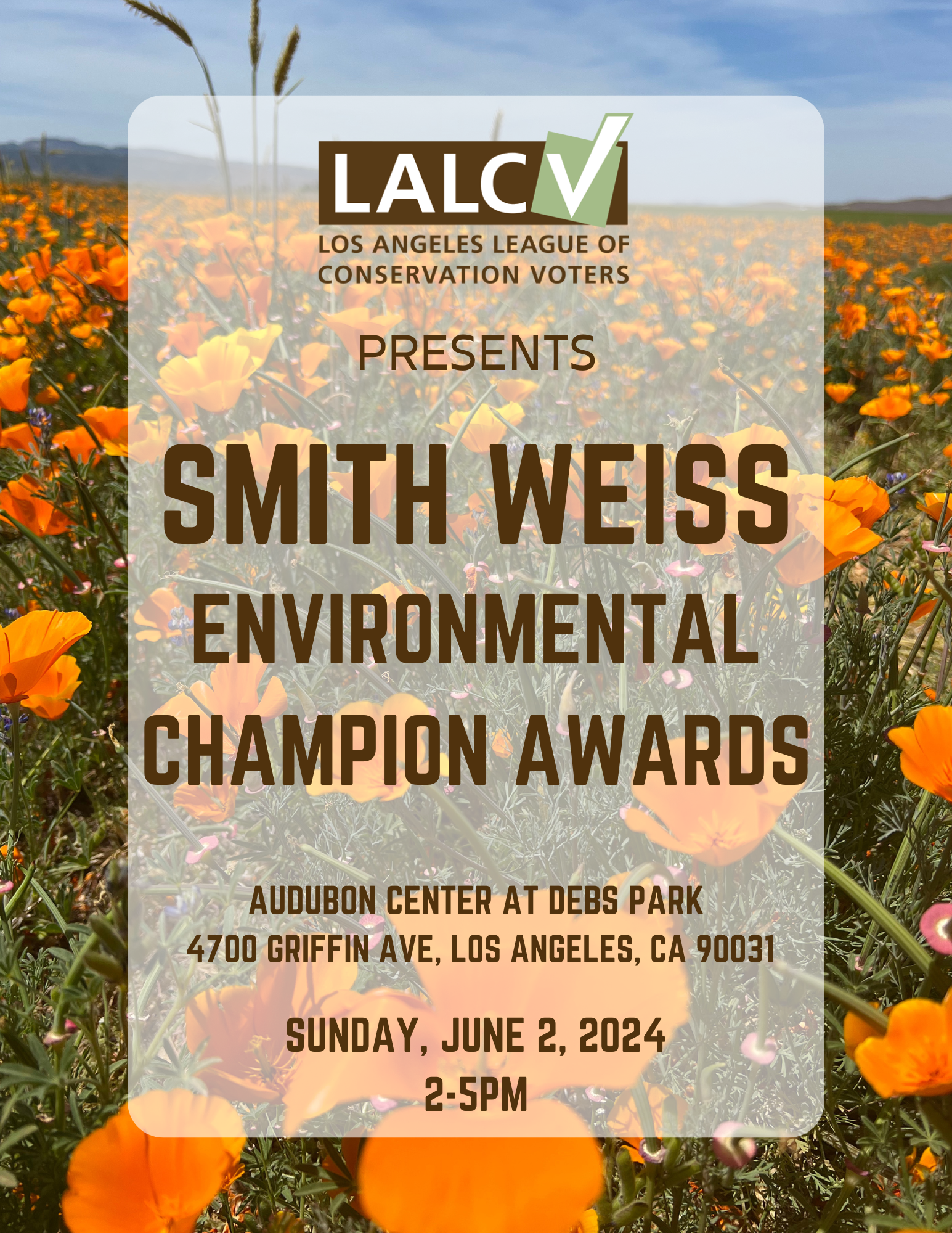 Join us for the Smith Weiss Environmental Champion Awards!