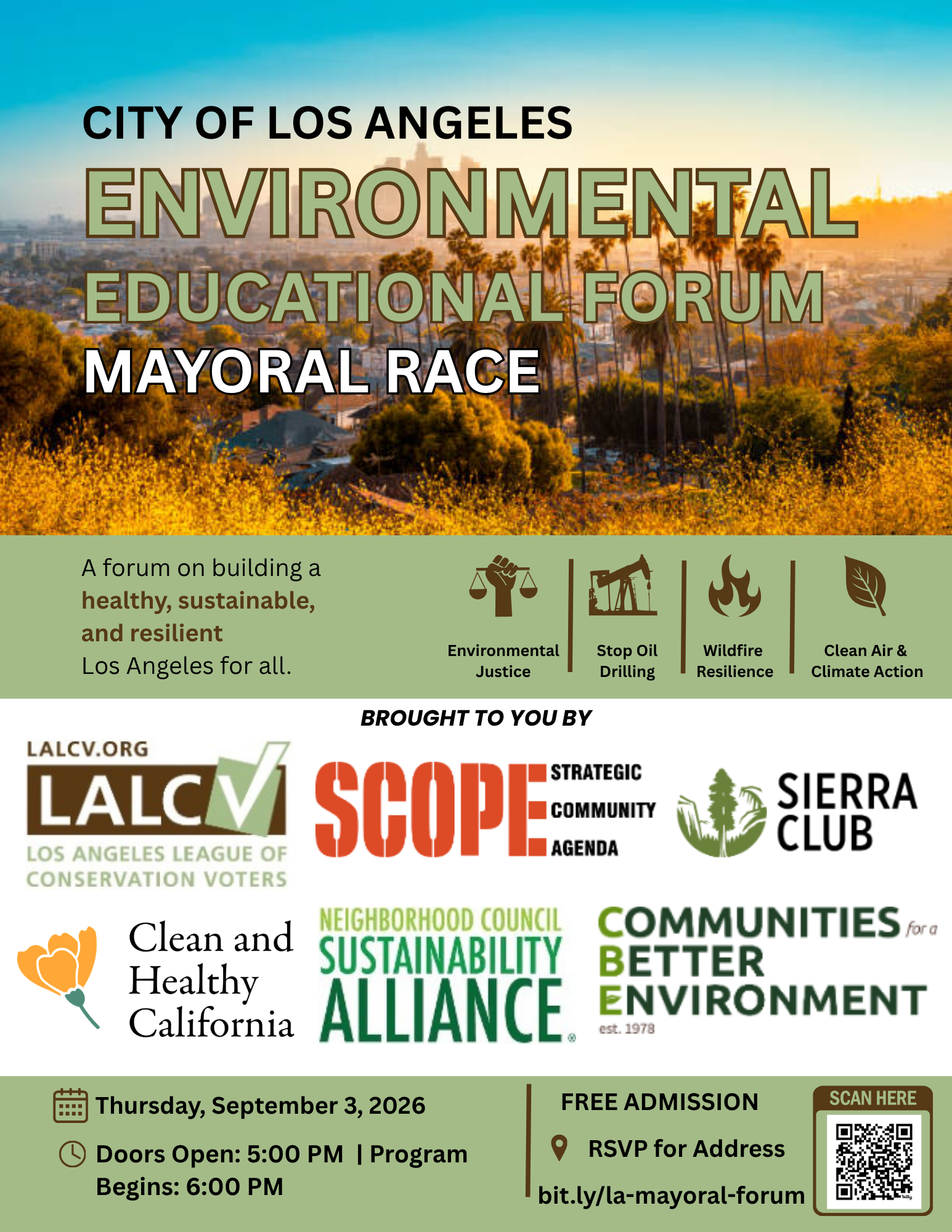 Join us on Sept 3 for the LA City Mayoral Forum!